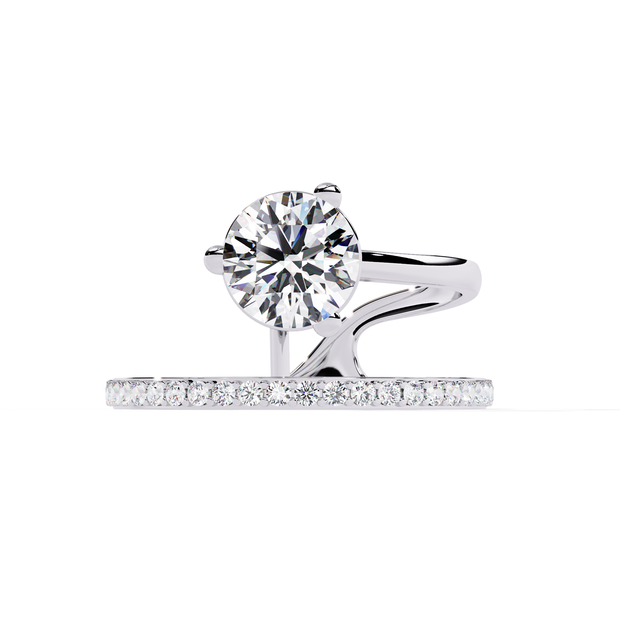 Solitairekart – 1.51ct Lab Grown Diamond Solitaire Bypass Ring in 14K Yellow Gold